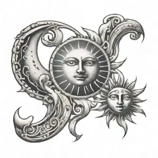 Sun And Moon With Initials L And S