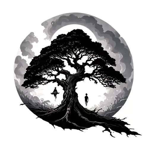 Silent Storm Inside Tree Silhouette