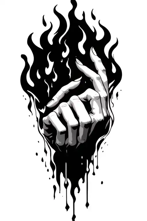 Women's Hand Dropping Souls Out Of It Into Fire Flames