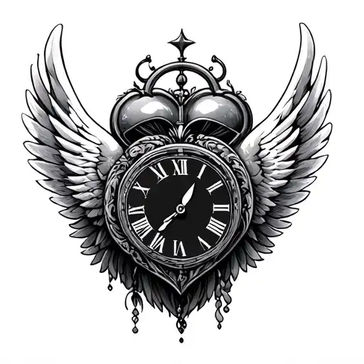 Wing Heart Clock