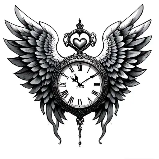 Wing Heart Clock