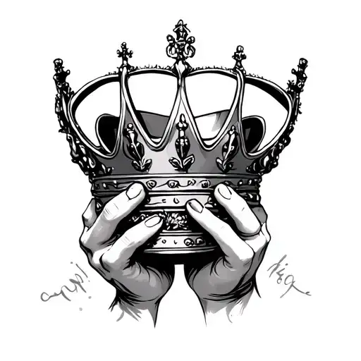 Hands Holding A Crown Su