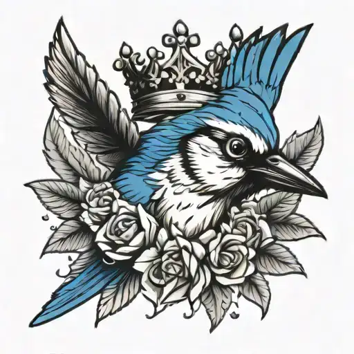 Crown With A Blue Jay Bird