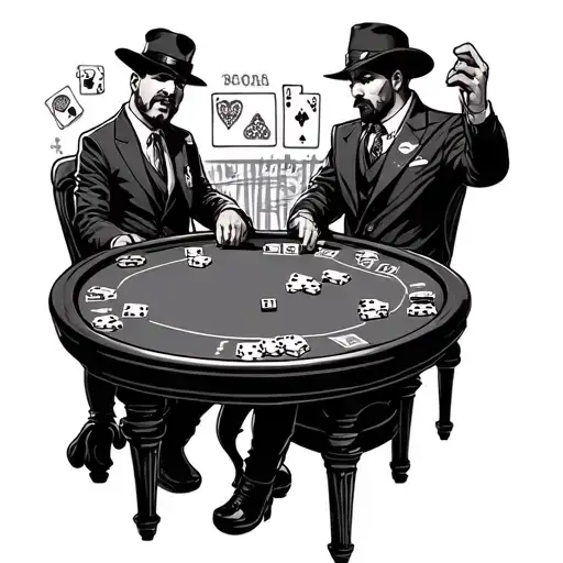 Italian Gangsters Around Poker Table