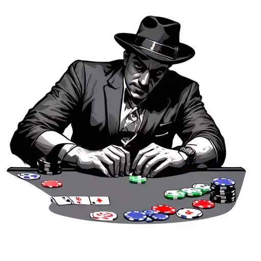 Italian Mobsters Around Poker Table