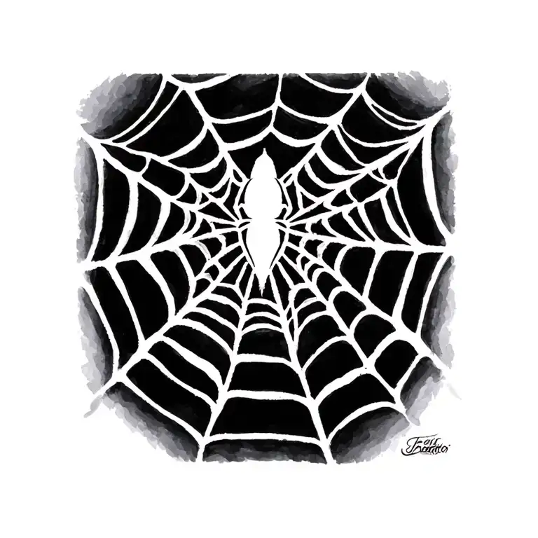 Natical Inspired Spiderweb Tattoo Design