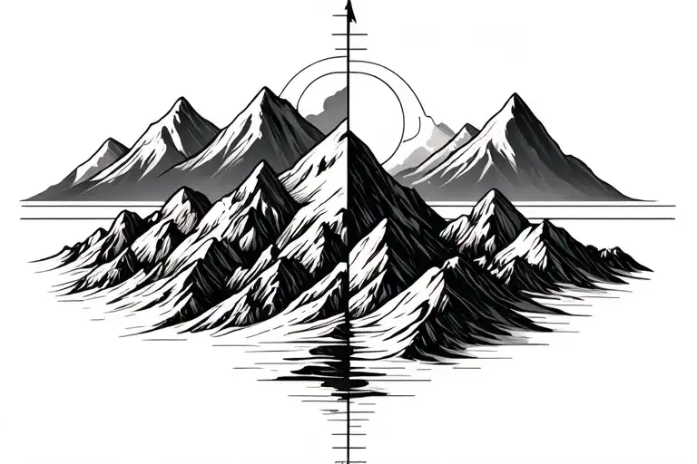 Basic Lines Creating Five Peaks Using The Golden Ratio