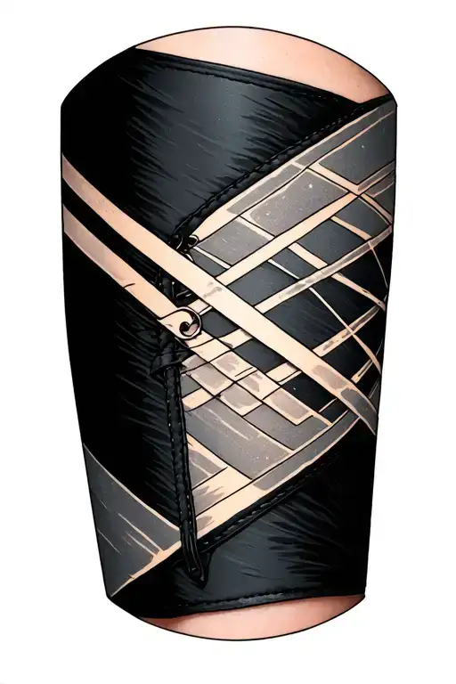 Half Thigh Garter With Geometric Shapes And Colours