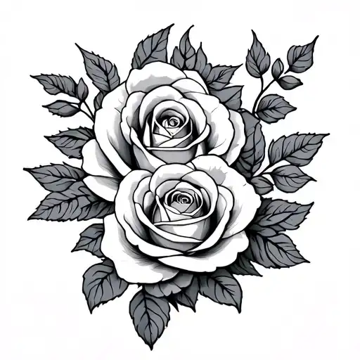 Gemini Tattoo With Roses Intertwined