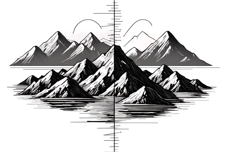 Basic Lines Creating Five Peaks Using The Golden Ratio