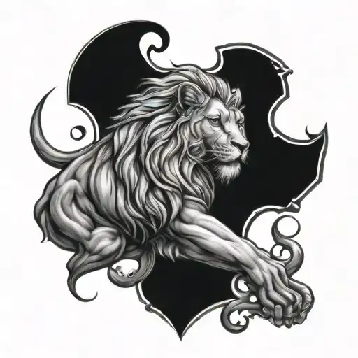 Combine A Leo And A Male Aquarius In One Tattoo Design