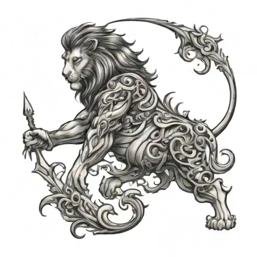 Combine A Leo And A Male Aquarius In One Tattoo Design