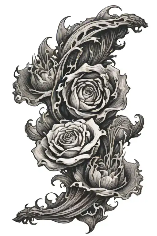 Black And White Phoniex Rising From The Ashes