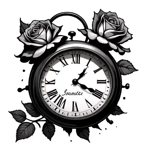 Distorted Clock With Number 420 And A Rose