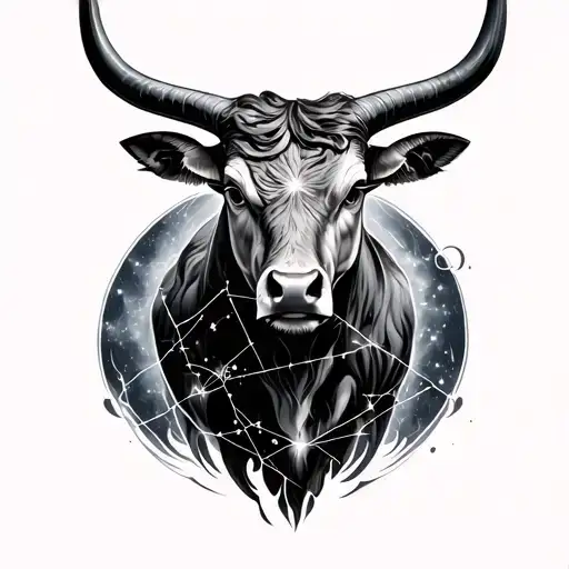 Taurus Constellation Inside An Ethereal Bull