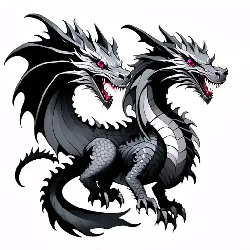 Two Dragon And Ruby Stone