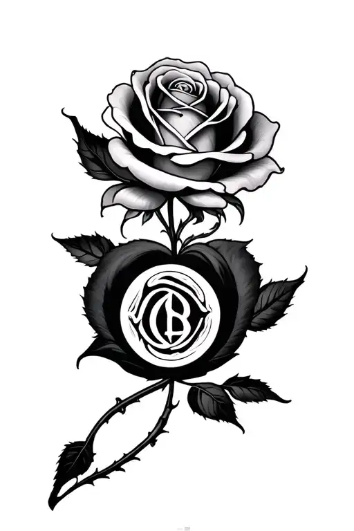 Winding Rose With & Symbol Hiddne In It
