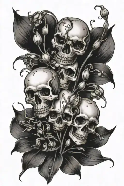 Lilly Of The Valley Flower With Skull Flower Buds Coming