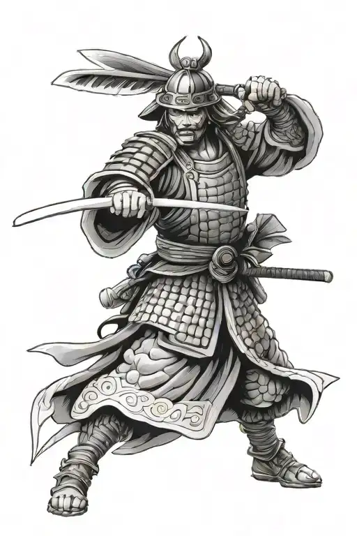 Samurai Warrior Wielding