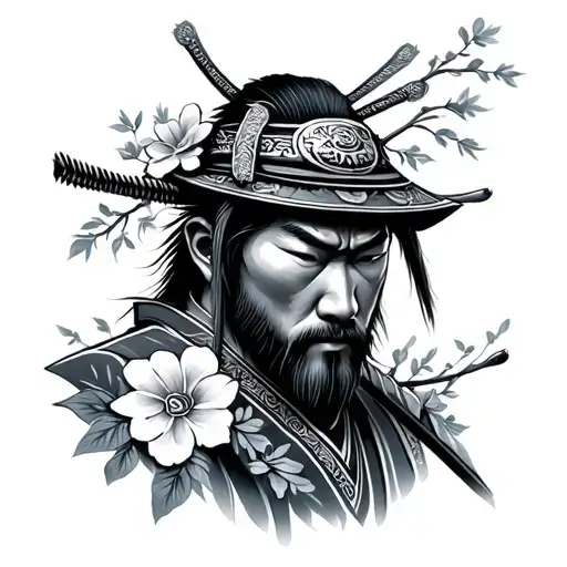 Samurai With Flowers
