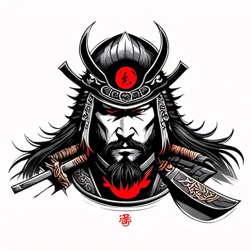 Samurai Warrior Red Moon