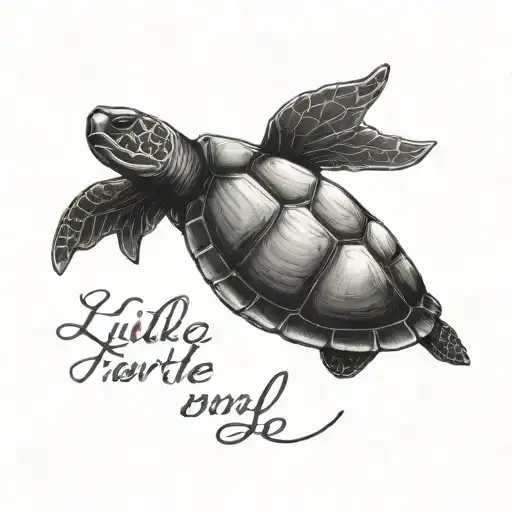 Little Turtle Swimming With A Quote Next To It