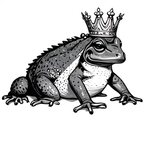 Haflinger With A Princess Crown On The Head Next To It Is The Frog King Without A Crown