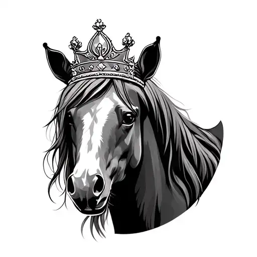 Haflinger With Princess Crown On The Head