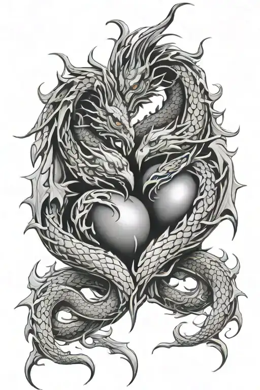 Two Dragon Heart Intertwined