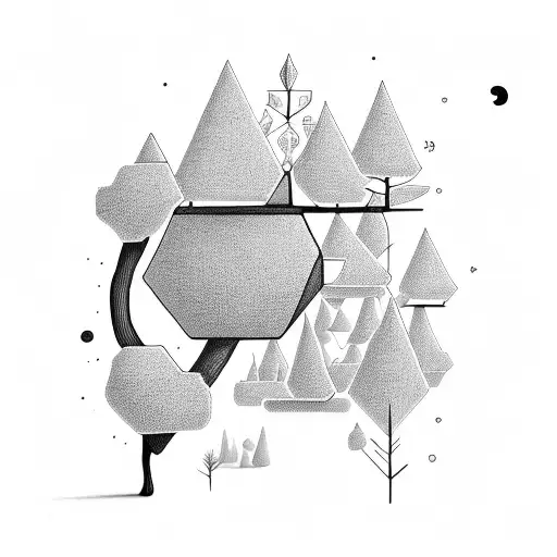 A Small Geometric Tree With A Meaningful Phrase About Growth And Resilience