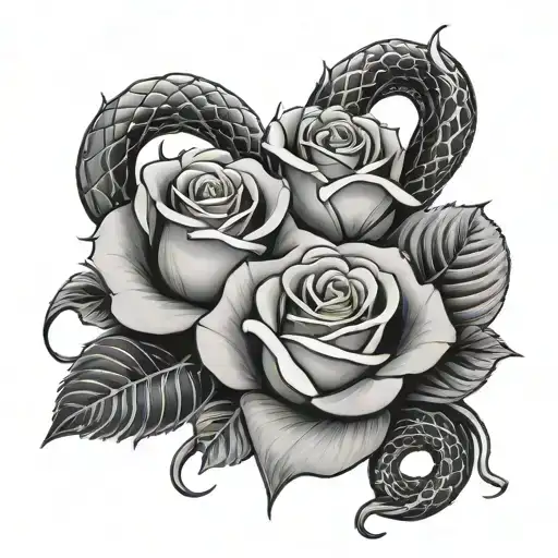 Roses And Snake Wrapped
