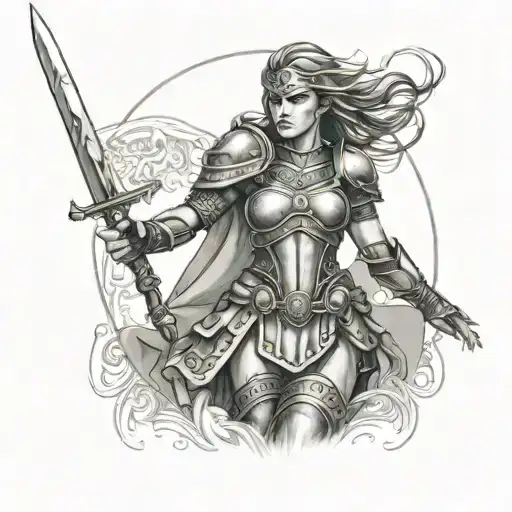Female Warrior In Armor Full Body