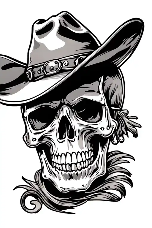Cowboy Skull Biker Oldskool