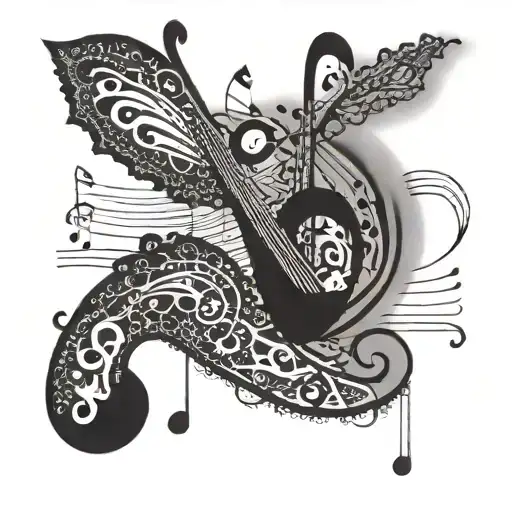 Music Notes And Lace