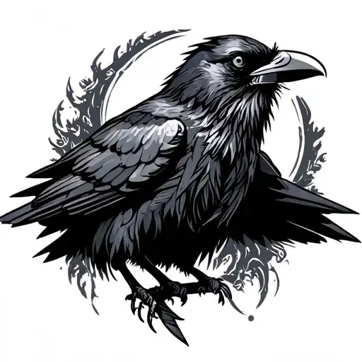 Viking Raven Perched