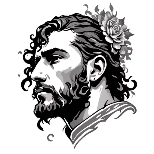 Male Blessed Neck Tattoo Design