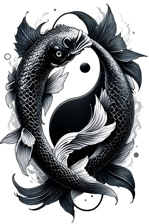Ninja And Koi Fish Yin Yang