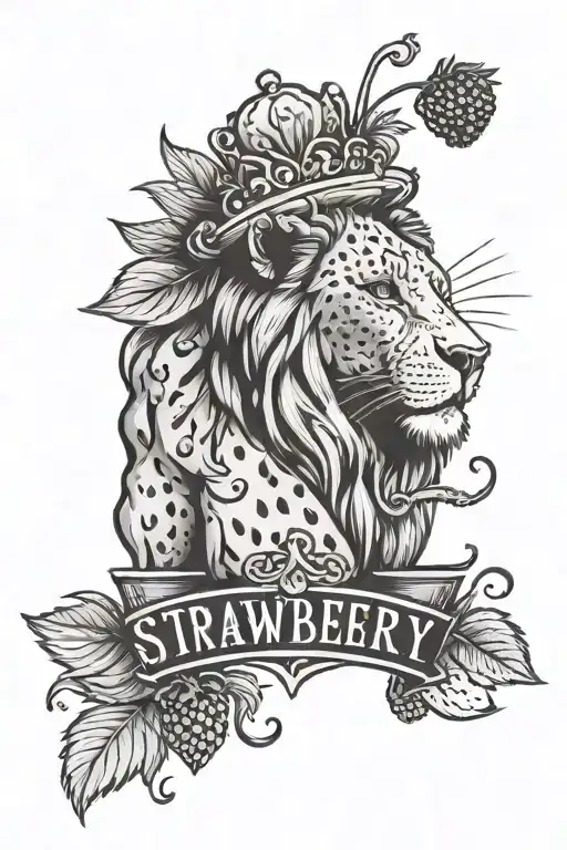 Strawberry With Lion Head With Date Of July 19