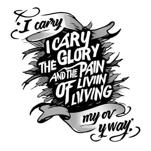 I Carry The Glory And The Pain Of Living My Way Phrase On My Back