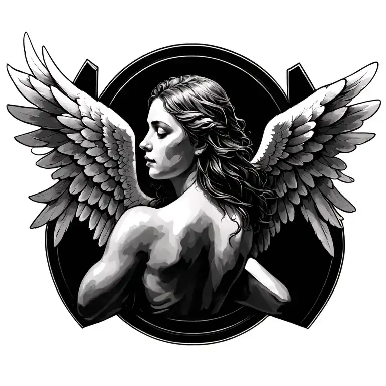 Angelic Wings Going Down Triceps And Mid Back