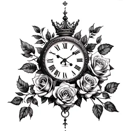 Roses Crown Sand Timer Clock