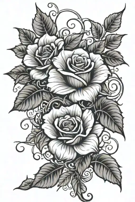 One Rose And Two Morning Glory Vine