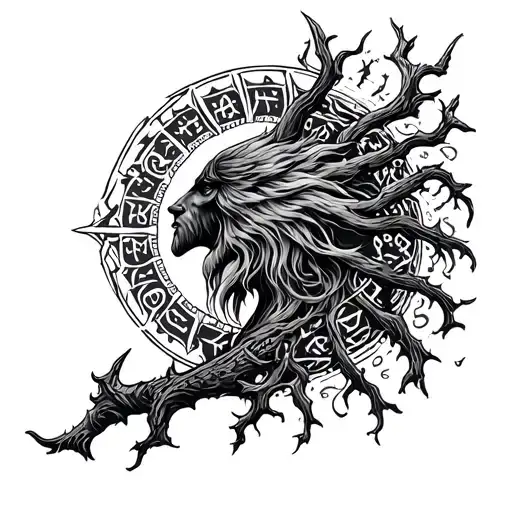 Yggdrassil Viking Nordic Runes Back