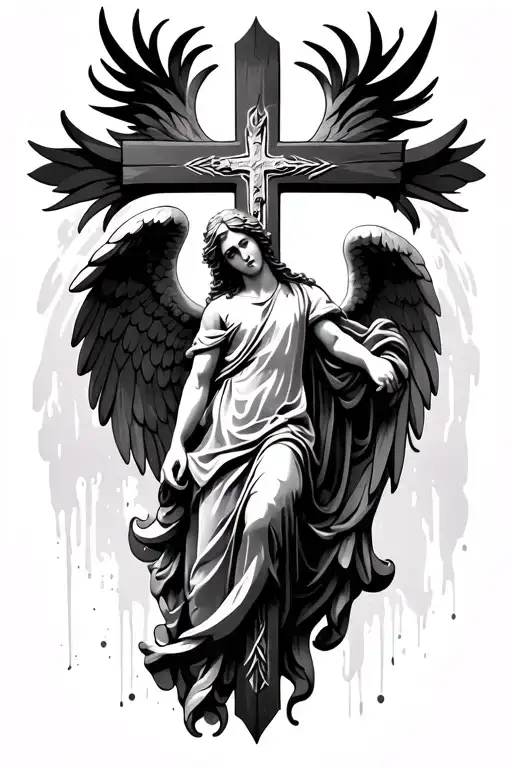 Christian Cross With Angel