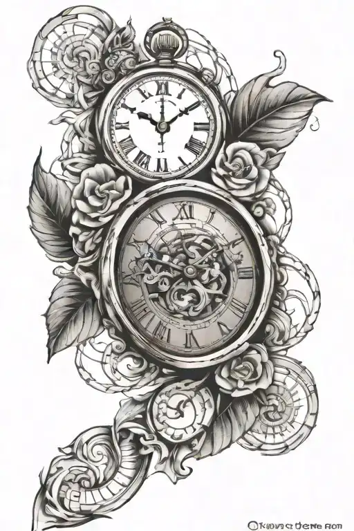Dollar And Clock On Forearm