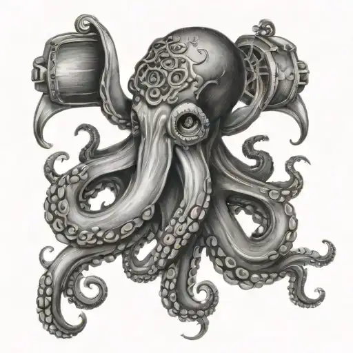Octopus Holding Nautical Items