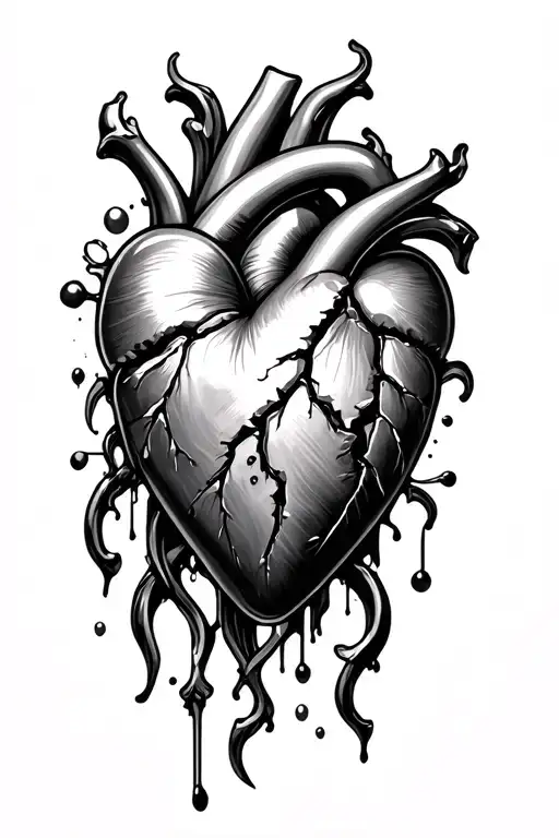 Broken Heart With Mirror Reflection