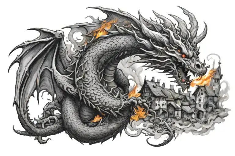 Dragon Burning A Village