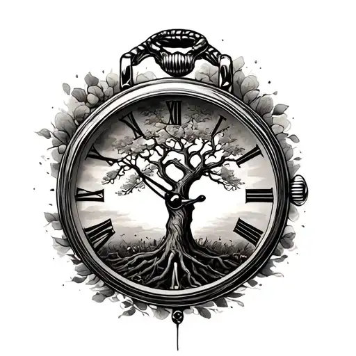 I Want It To Be A Tattoo For My Forearm I Want A Tree Of Money And An Old Watch To Have In The Cento