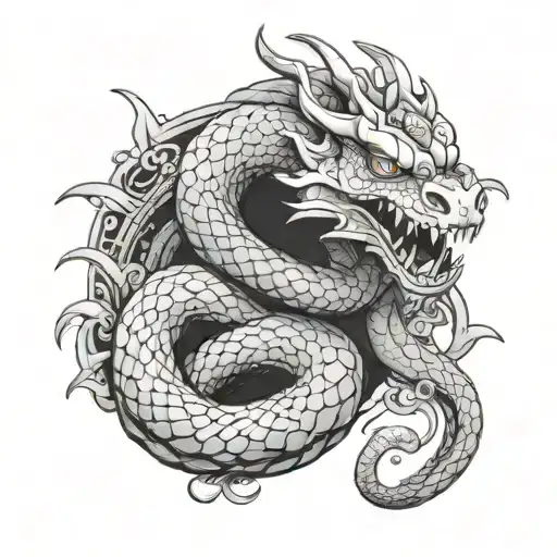 Snake Head With Dragon Body Shaped Like